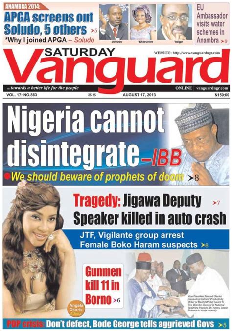 Vanguard naija news. NewsNow aims to be the world's most accurate and comprehensive aggregator of Nigeria sport news, covering the latest on sports in Nigeria, sports stars, events, results and more from the best online news publications. Latest Nigerian sport news in a live news feed, including updates on Nigerian football, athletics, basketball and the biggest ... 