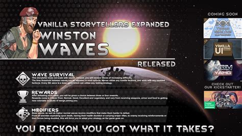 Vanilla storytellers expanded.  "Winston The RimWorld Vanilla Exp...