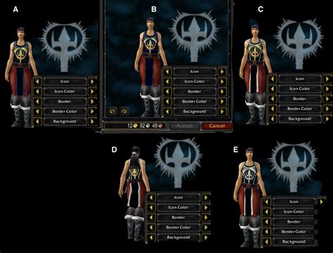 Vanilla wow tabard designer.  Dropdowns for Border and Border color are not...