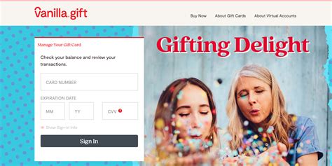Sign in using your VanillaGift account, or use the email addr