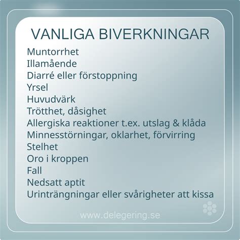 Vanliga biverkningar