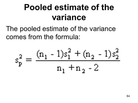 Variance of sampling distribution formula.  Pooled variance In statistics, pooled vari...