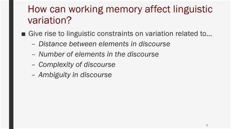 Variation In Working Memory