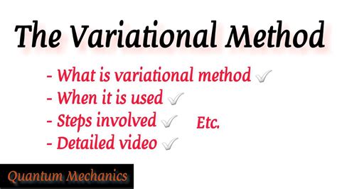 Variation method YouTube