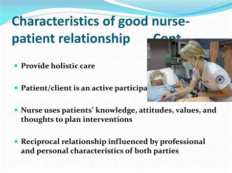 Various characteristics of effective relationship in nursing...