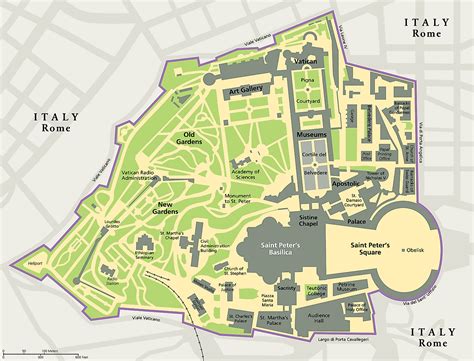 Vatican state map. Vatican City Map. Click to see large. Description: This map shows streets, roads, trails, houses, buildings, restrooms, museums, monuments, parking lots, shops, churches, points of interest and parks … 