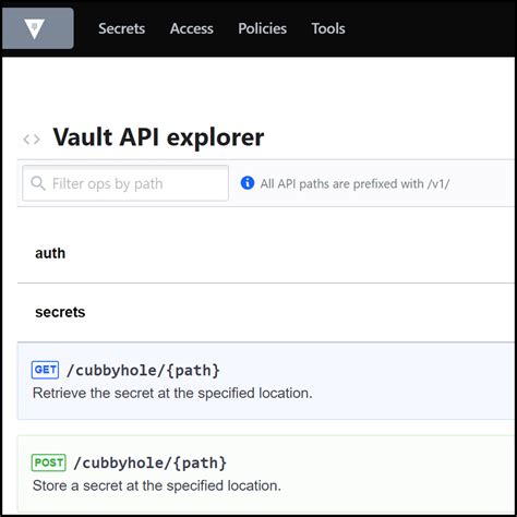 Vault api. Via the API. API authentication is generally used for machine authentication. Each auth method implements its own login endpoint. Use the vault path-help mechanism to find the proper endpoint. For example, the GitHub login endpoint is located at auth/github/login. And to determine the arguments needed, vault path-help auth/github/login can be used. 
