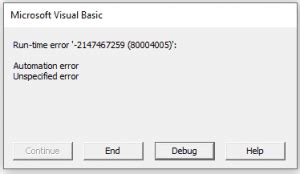 Vba automation error crash.  Whenever I run VBA code in a module and enco...