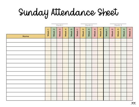 Vbs Attendance Sheet Template
