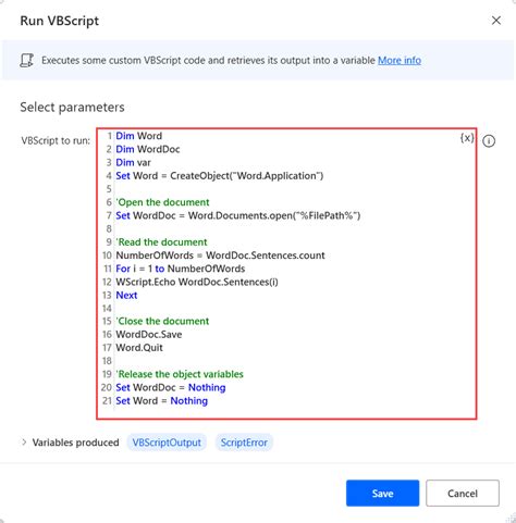 Vbscript document. .  ...