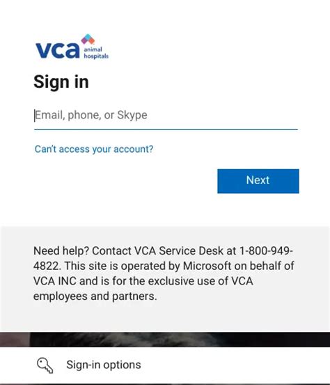 Vca email login. If you forget your password for MyVCA: Login & Benefits Portal, you can click on the Forgot Password link on the login page. Follow the instructions provided to reset your password and regain access to your account. Access exclusive benefits and manage your pet's healthcare with ease through MyVCA. Log in now and experience the convenience. 