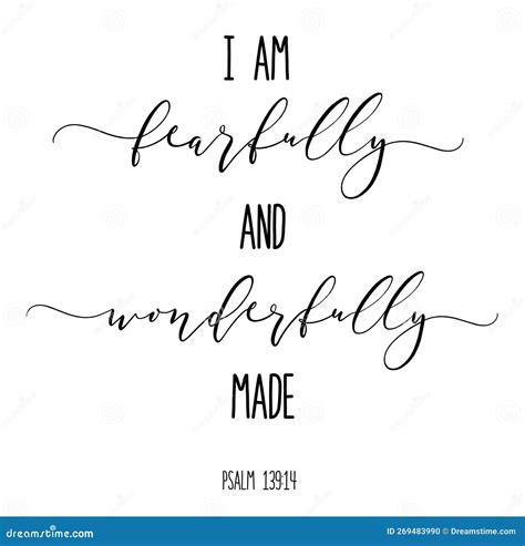 Vecteur Stock Fearfully and wonderfully made. Christian poster.