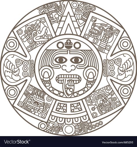 Vector Aztec Calendar Customize and Print