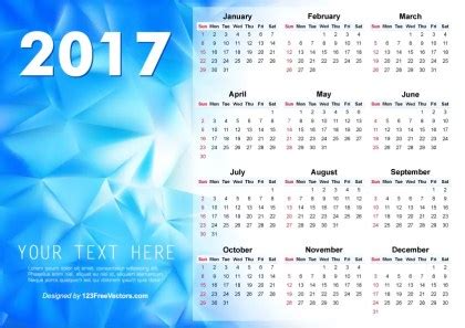 Vector Blue 2017 Calendar Design Calendar design, Calendar, Design