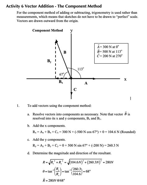 Vector Components Worksheet
