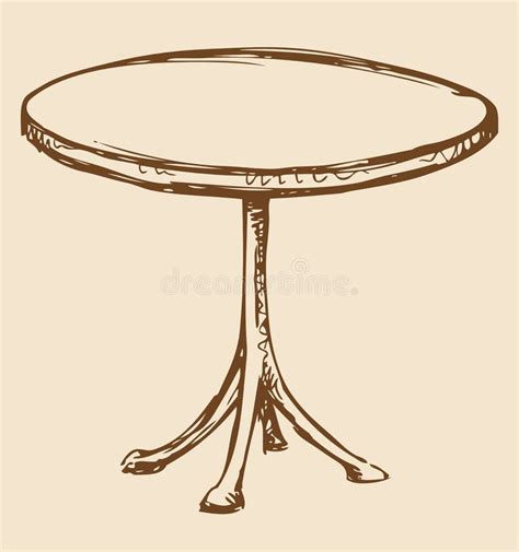 Vector Drawing. Round Table Stock Vector Image 43293383