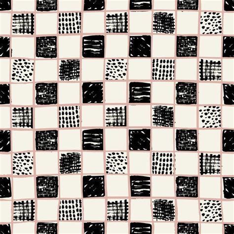 Vector Hand Drawn Checkers Pattern Doodle How to draw hands