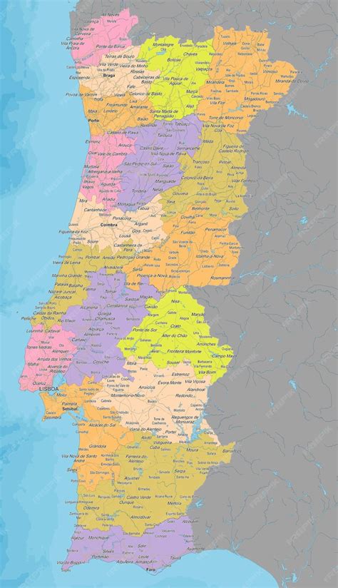 Vector Map Of Portugal Political One Stop Map Portugal Map Map Vector Map