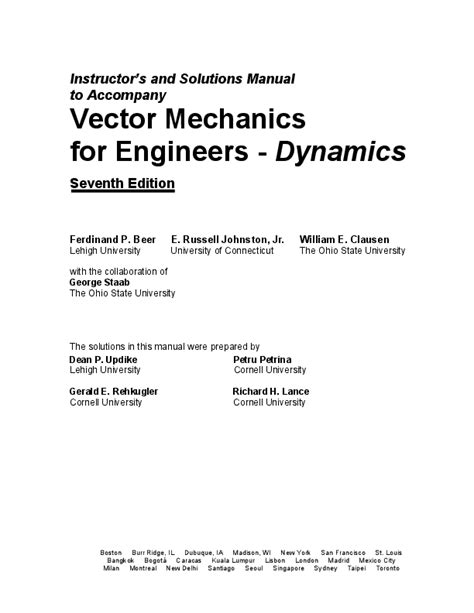 Vector Mechanics For Engineers Dynamics 7th Edition Solution Manual Free Download