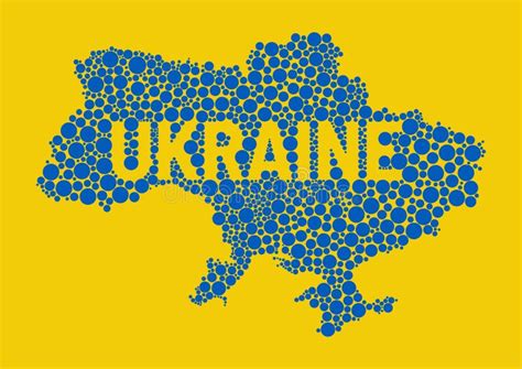 Vector Random Doted Map Of Ukraine Dotted Pixelated Map Of