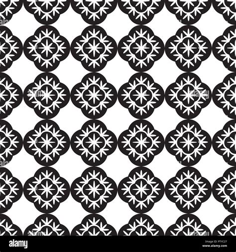 Vector Seamless Pattern Black And White Repeating Geometric Pattern