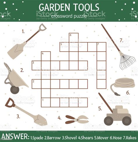 Vector Spring Garden Crossword Puzzle. Bright and Colorful Spring Quiz