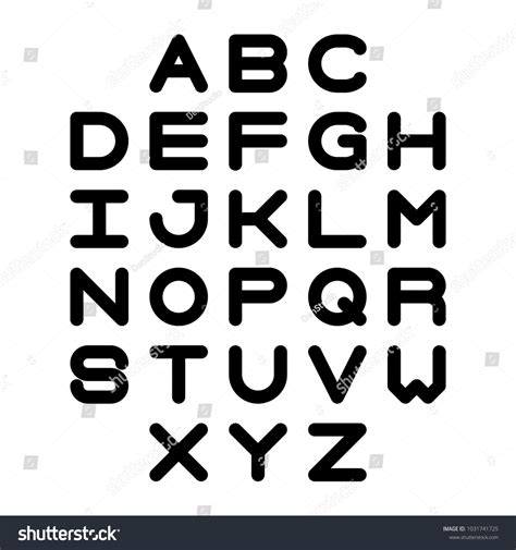 Vector of Stylized Bold Font and Alphabet. Vector Alphabet Letters