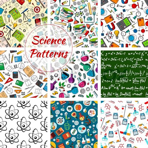 Vector science seamless patterns set Stock vector Colourbox