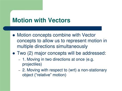 Vectors And 2d Motion