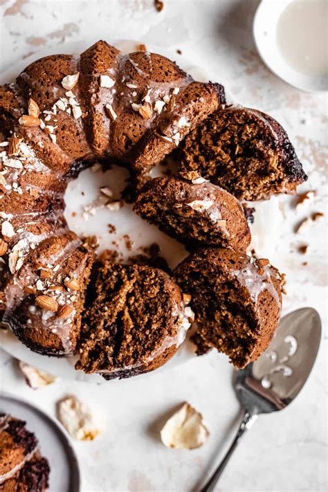 Vegan Almond Cherry Bundt Cake (Gluten Free) - The Banana Diaries