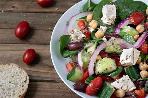 Vegan Greek Salad with Oil-Free Dressing and Tofu …