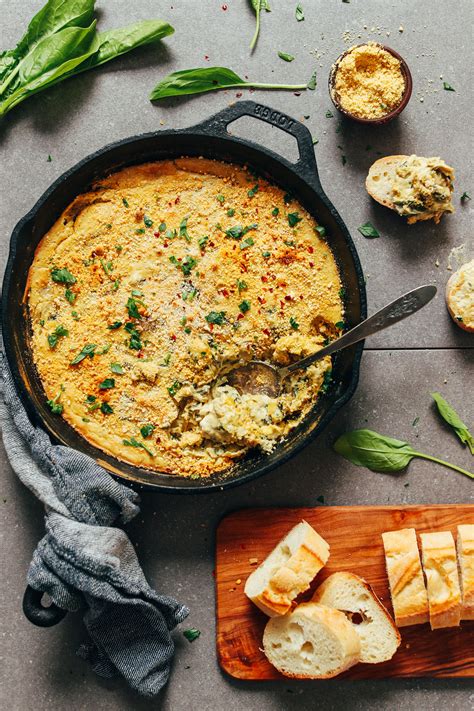 Vegan spinach artichoke dip. Chef Collin really hit it out of the park with this one! My whole family loved this spinach artichoke dip and I love that he uses cashews, miso, nutritional ... 