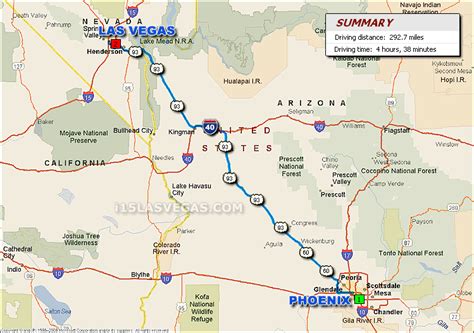 The total driving distance from Las Vegas, NV to P