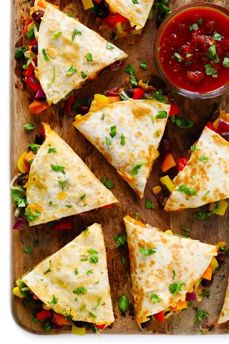 Vegetarian quesadilla recipe. Place the baking sheet in the oven on HIGH broil for 10 minutes. Stir the veggies around and broil for an additional 5 minutes. Remove the pan from the oven and set it aside while you assemble the tortillas. While the vegetables are roasting, shred the cheese, and set it aside. 