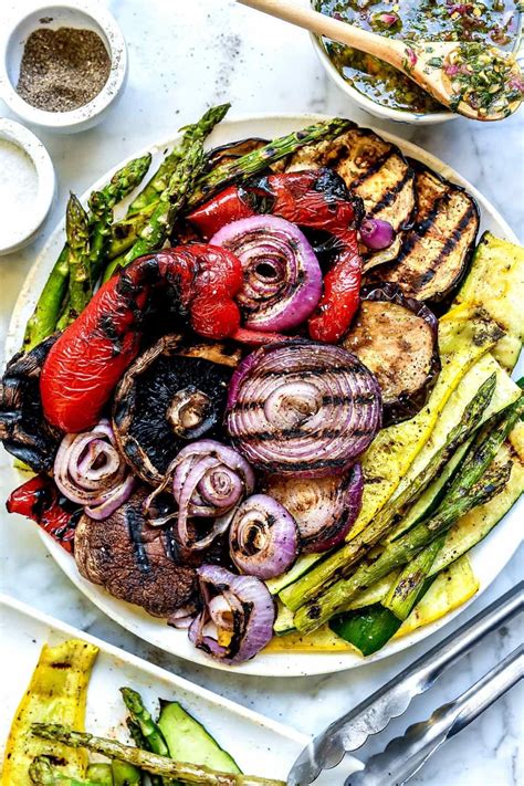Veggies to grill. Ingredients · 1/2 cup butter · 1/3 cup olive oil · 2 tablespoons fresh thyme, chopped · 2 tablespoons Dijon mustard · Juice of 1 whole lemon &mid... 