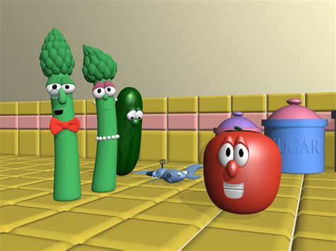 Veggietales promo take 38. However, the creative team behind VeggieTales in the House did not notice the subtle differences between their relationship to the typical duo in comedic children's television, and their dynamic and character presentation drifted away from the original. ... VeggieTales Promo: Take 38 - After Bob gets his chance to shine onscreen, Larry ... 