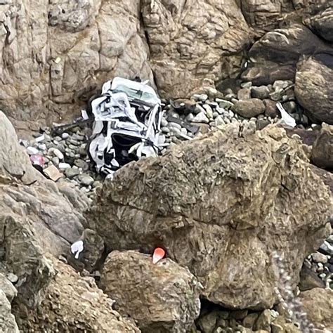 Vehicle plunges 100 feet off cliff onto Pescadero State Beach killing one, injuring two others