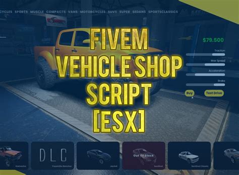 Vehicle shop script fivem.  Upon Purchase, the product(s) will be instantly downl...