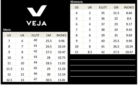 Veja Size Guide