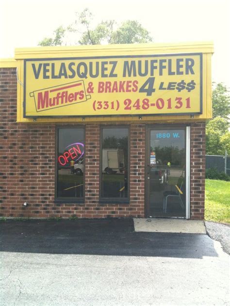 Velasquez muffler. 24.2 miles away from Velasquez Mufflers and Brakes Joseph P. said "Had I reviewed this establishment immediately after their work, I would have given them 1-2 stars. My brand new one month old 2017 Prius was damaged when an uninsured driver on a suspended license whacked my passenger door with his…" 