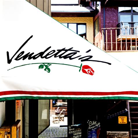Vendetta's restaurant. 457 reviews of Vendetta's Restaurant "This Italian eatery is a bit hidden in the Village but it's a great place to meet up with friends enjoy a glass of wine or beer with a slice or two of pizza. Or you could do what I did and enjoy a couple Manhattans. Scratch my advice that I gave above... I mean it's great to go apres ski but even better around 1:30am when you … 