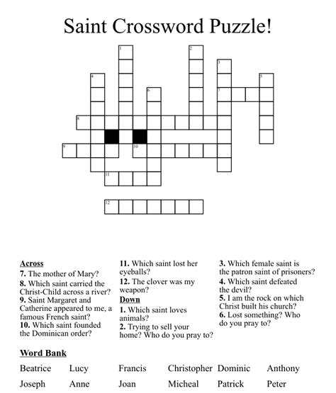 Venerable british saint crossword clue. Saint Of Sailors Crossword Clue Answers. Find the latest crossword clues from New York Times Crosswords, LA Times Crosswords and many more. Enter Given Clue. ... 'Venerable' British saint 2% 4 NERI: Italian saint Philip __ 2% 5 SPRIT: Hint of rum in double in sailors' bar ... 