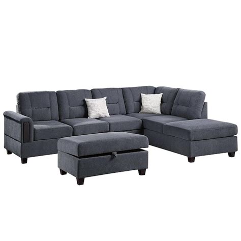 Venetian Worldwide Draper 60 in. Reversible 3-Piece Sectional …