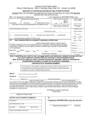 Ventura county death notices. Documents and Reports Ventura County Medical Examiner’s Office Death Certificates and Medical Examiner Reports Death Certificates can be obtained from the funeral home or … 