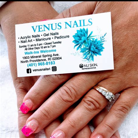 3.8 – 136 reviews • Nail salon. Social Profile: At Venus Nail Spa, our daily goal is to exceed our guests’ expectations. We continually update new trends to keep our clients in style. We design nails suited to individual needs. Our services are ready to both busy men and women on the go and those looking to pamper themselves in …. 