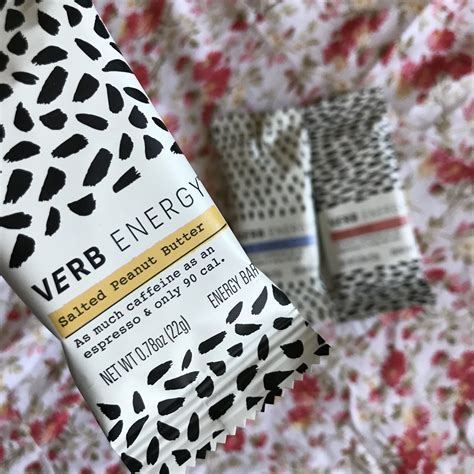Verb bars. Description. Verb Energy's delicious plant-based snack bars are caffeinated with organic green tea for great energy anytime, anywhere. Each bar contains 80mg of caffeine (equivalent to 1 espresso) and is gluten-free, dairy-free, and vegan. Our Chocolate Chip Banana Bread energy bar tastes just like ripe banana and warm … 