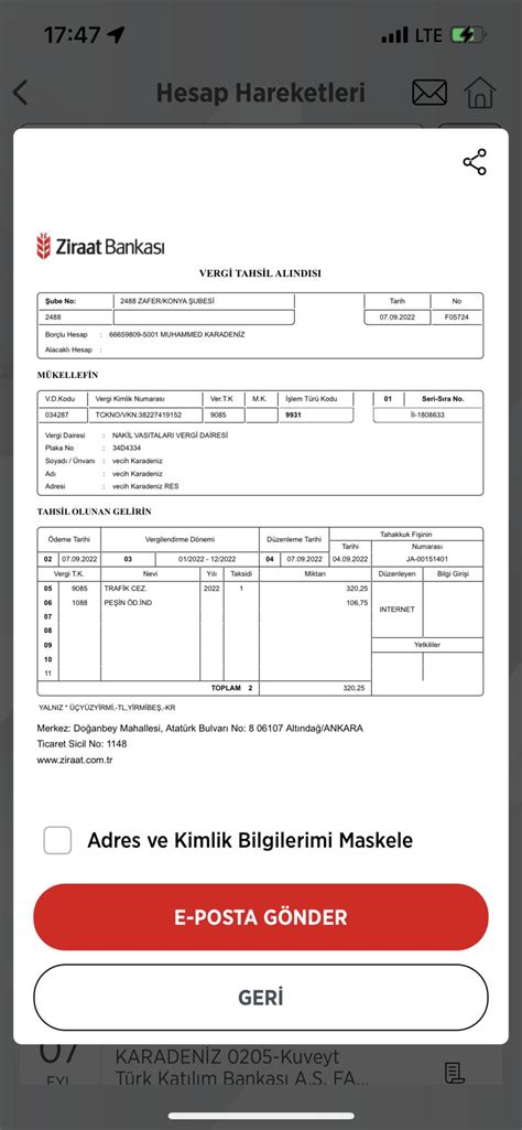 Vergi dairesine verilen gelir bildirme belgesi