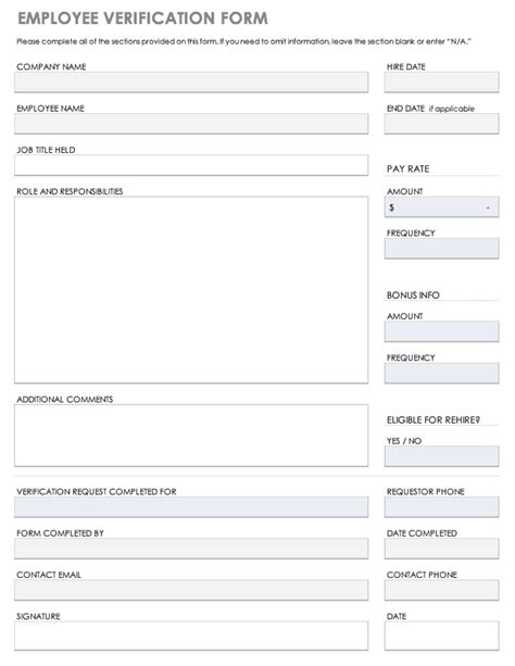Verification Form Template Database