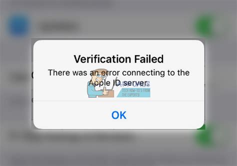 Verification failed there was an error connecting to the apple id server iphone...