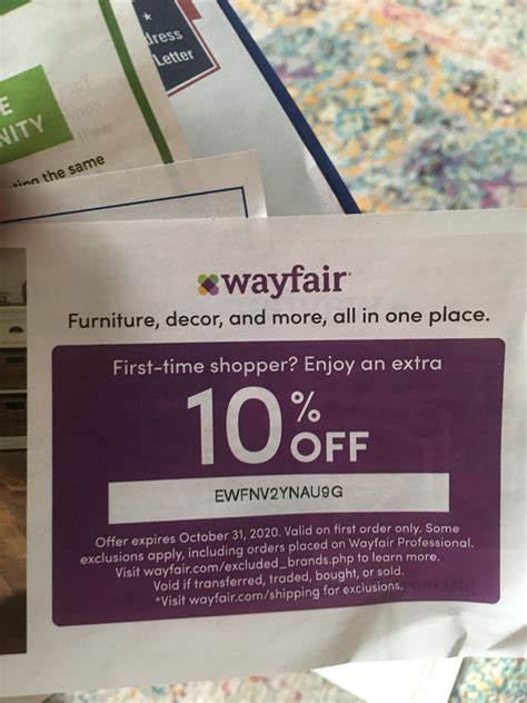 Want Wayfair Promo Code Generator? Wayfair gives Coupons & Promo Codes at wayfair.com | Save averagely $22.4. Largest discount is 20% OFF. Deals Coupons. Halloween Sale. Stores. Travel. Search ... Up To 20% OFF (Verified) for October. Expires: Oct 19, 2023 9 used Click to Save See Details. Feel free to enjoy Wayfair Coupons on …. 